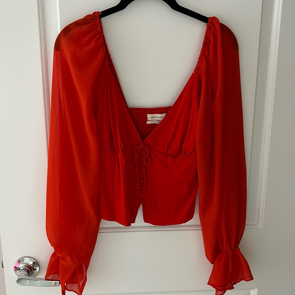 Red long sleeve Urban Outfitters top